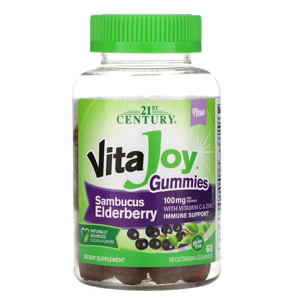 21st Century, VitaJoy Gummies, Sambucus Elderberry, 60 Vegetarian Gummies - The Supplement Shop