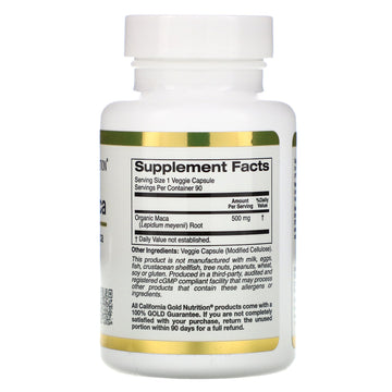 California Gold Nutrition, Peruvian Maca, 500 mg, 90 Veggie Capsules