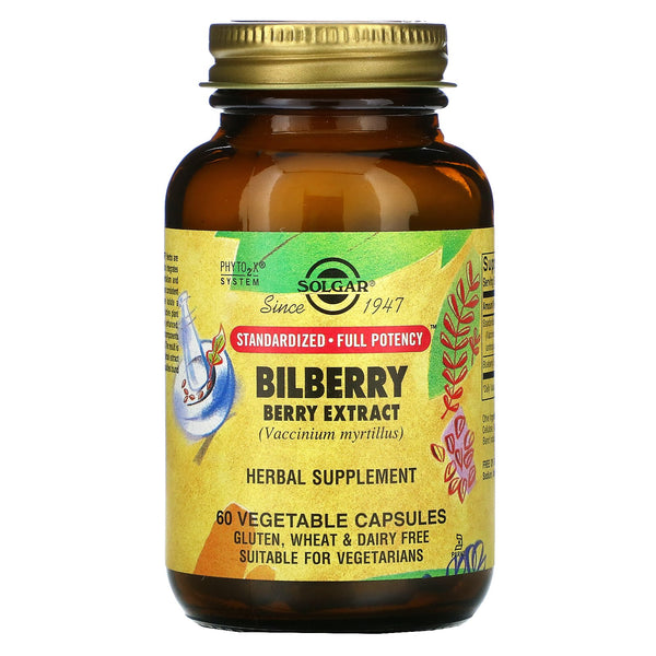 Solgar, Bilberry Berry Extract, 60 Vegetable Capsules - The Supplement Shop