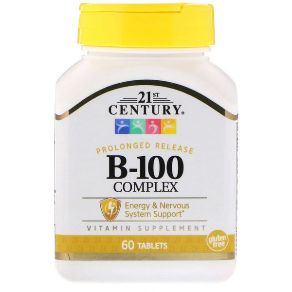21st Century, B-100 Complex, Prolonged Release, 60 Tablets - The Supplement Shop