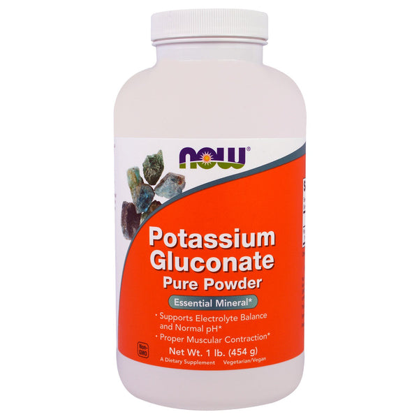Now Foods, Potassium Gluconate Pure Powder, 1 lb (454 g) - The Supplement Shop