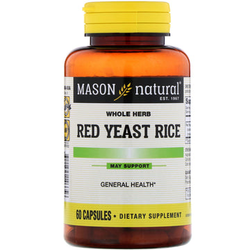 Mason Natural, Whole Herb Red Yeast Rice, 60 Capsules (600 mg per Capsule)