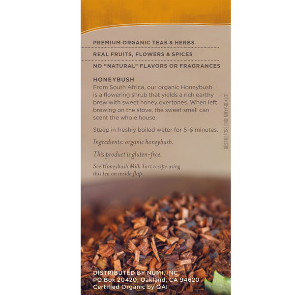 Numi Tea, Organic Tea, Herbal Teasan, Honeybush, Caffeine Free, 18 Tea Bags, 1.52 oz (43.2 g) - The Supplement Shop