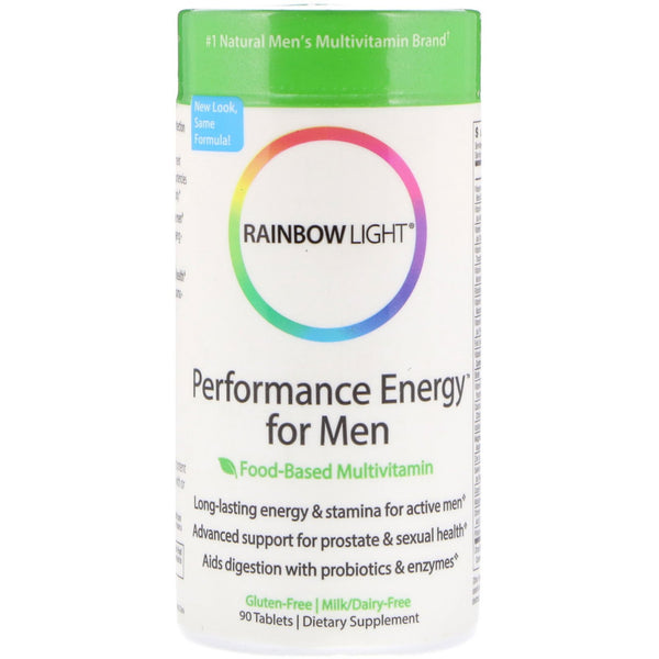 Rainbow Light, Performance Energy for Men, Food-Based Multivitamin, 90 Tablets - The Supplement Shop