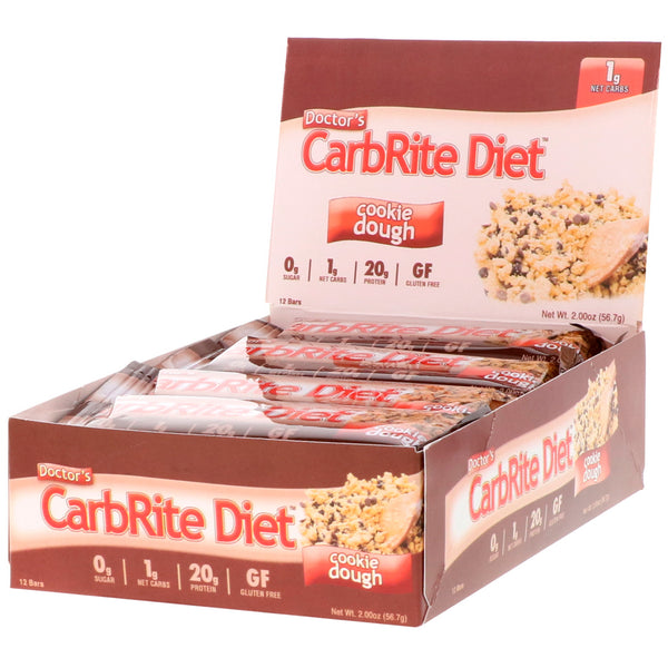 Universal Nutrition, Doctor's CarbRite Diet, Cookie Dough, 12 Bars, 2 oz (56.7 g) Each - The Supplement Shop