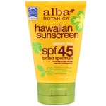 Alba Botanica, Natural Hawaiian Sunscreen, SPF 45, 4 oz (113 g) - The Supplement Shop