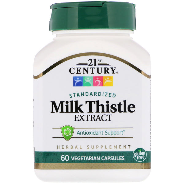 21st Century, Milk Thistle Extract, Standardized, 60 Vegetarian Capsules - The Supplement Shop