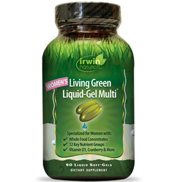 Irwin Naturals, Women's Living Green Liquid-Gel Multi, 90 Liquid Soft-Gels - The Supplement Shop