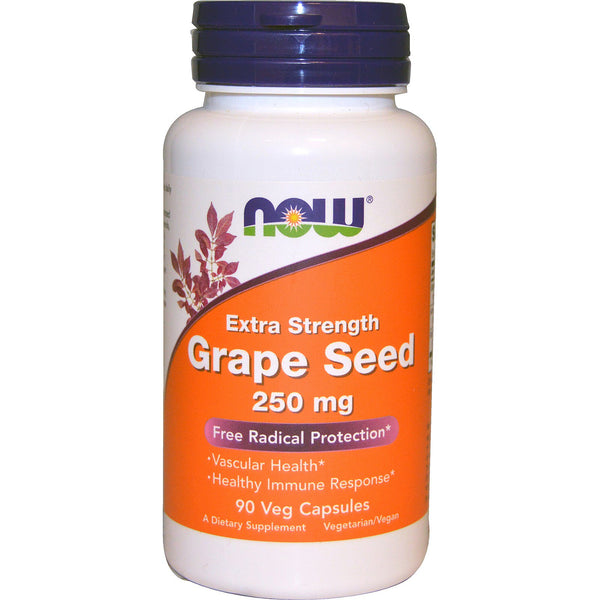 Now Foods, Grape Seed, Extra Strength, 250 mg, 90 Veg Capsules - The Supplement Shop