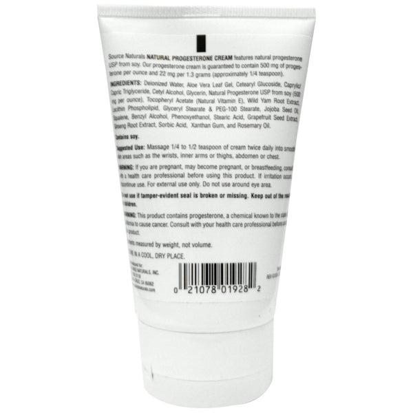 Source Naturals, Natural Progesterone Cream, 4 oz (113.4 g) - The Supplement Shop