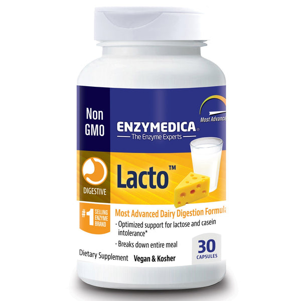Enzymedica, Lacto, Most Advanced Dairy Digestion Formula, 30 Capsules - The Supplement Shop