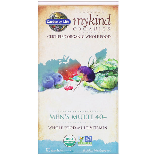 Garden of Life, MyKind Organics, Men's Multi 40+, 120 Vegan Tablets - The Supplement Shop