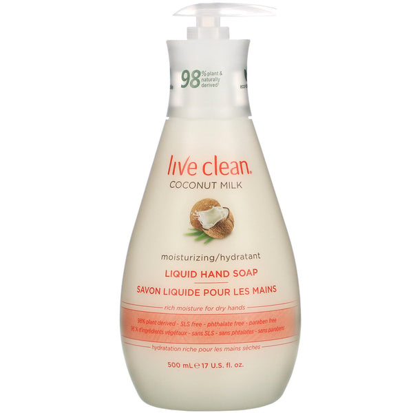 Live Clean, Moisturizing Liquid Hand Soap, Coconut Milk, 17 fl oz (500 ml) - The Supplement Shop