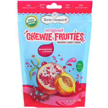 Torie & Howard, Organic Candy Chews, Original Chewie Fruities, Pomegranate & Nectarine, 4 oz (113.40 g)