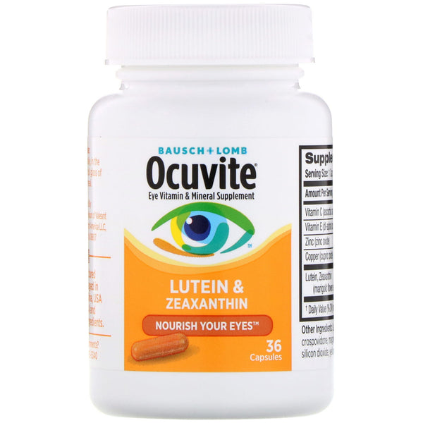 Bausch & Lomb, Ocuvite, Lutein & Zeaxanthin, 36 Capsules - The Supplement Shop