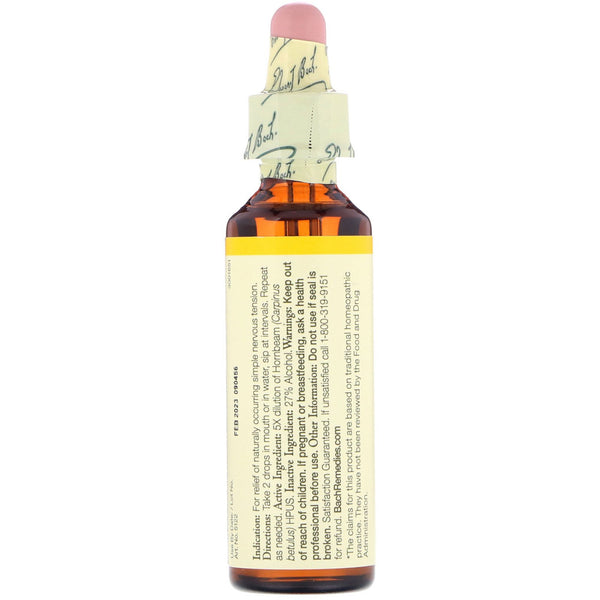 Bach, Original Flower Remedies, Hornbeam, 0.7 fl oz (20 ml) - The Supplement Shop