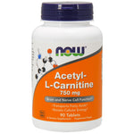 Now Foods, Acetyl-L Carnitine, 750 mg, 90 Tablets - The Supplement Shop