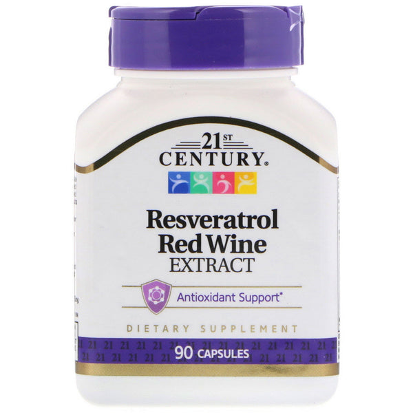 21st Century, Resveratrol Red Wine Extract, 90 Capsules - The Supplement Shop