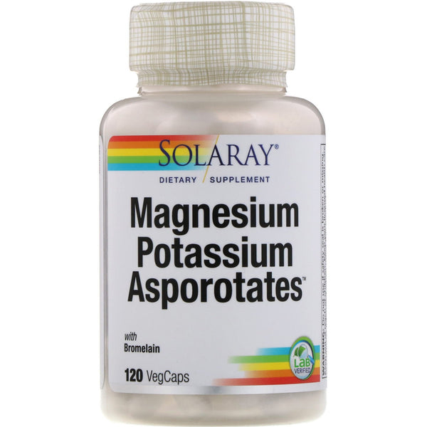 Solaray, Magnesium Potassium Asporotates, 120 VegCaps - The Supplement Shop