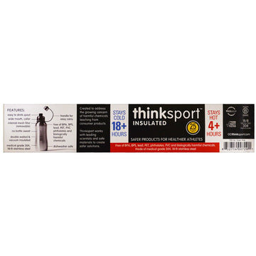 Think, Thinksport, Insulated Sports Bottle, Mint Green, 25 oz (750 ml)