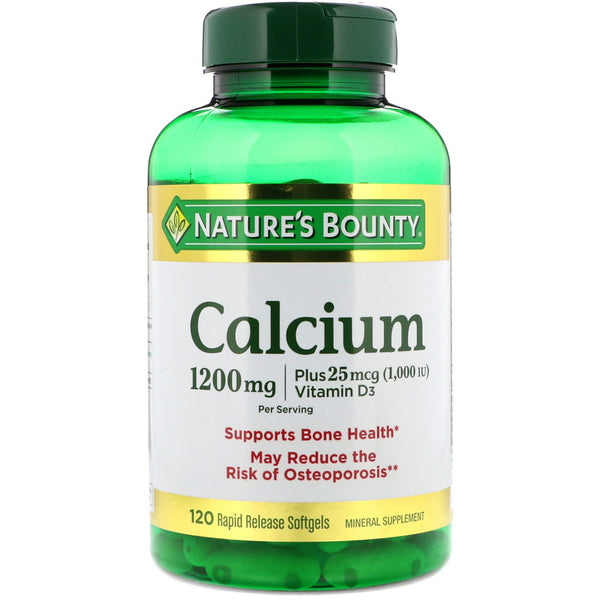 Nature's Bounty, Calcium Plus Vitamin D3, 1,200 mg, 120 Rapid Release Softgels - The Supplement Shop