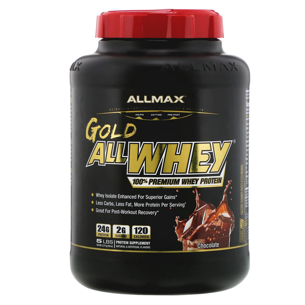 ALLMAX Nutrition, Gold AllWhey, 100% Premium Whey Protein, Chocolate, 5 lbs (2.27 kg) - The Supplement Shop
