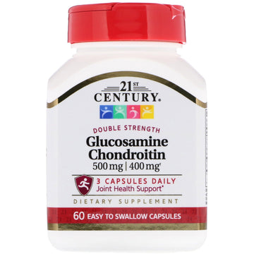 21st Century, Glucosamine / Chondroitin, Double Strength, 500 mg / 400 mg, 60 Easy to Swallow Capsules
