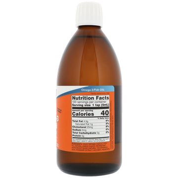 NOW Foods, Omega-3 Fish Oil, Lemon , 16.9 fl oz (500 ml)