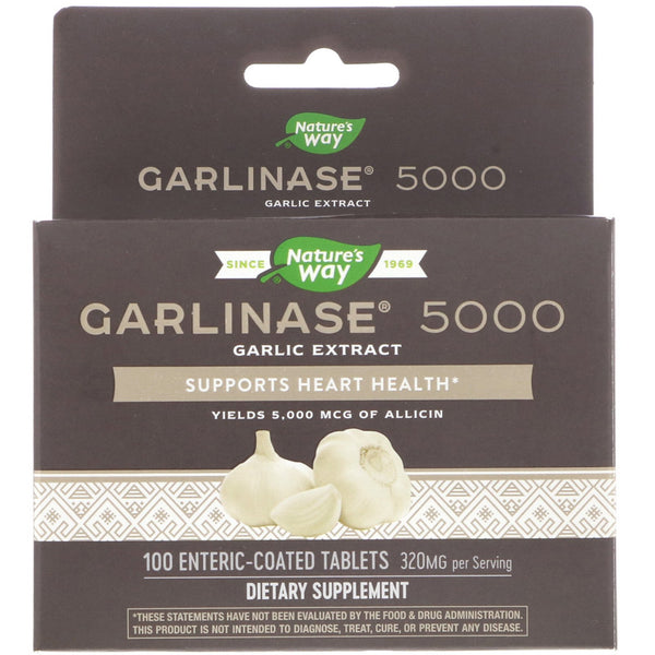 Nature's Way, Garlinase 5000, 320 mg , 100 Enteric-Coated Tablets - The Supplement Shop