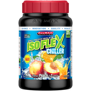 ALLMAX Nutrition, Isoflex Chiller, 100% Ultra-Pure Whey Protein Isolate (WPI Ion-Charged Particle Filtration), Citrus Peach Sensation, 2 lbs (907 g)