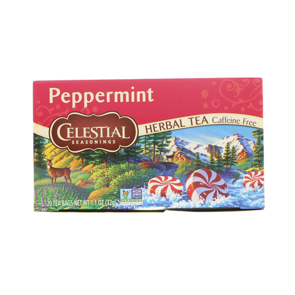 Celestial Seasonings, Herbal Tea, Peppermint, Caffeine Free, 20 Tea Bags, 1.1 oz (32 g) - The Supplement Shop