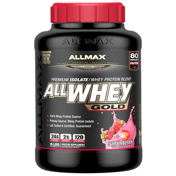 ALLMAX Nutrition, AllWhey Gold, 100% Whey Protein + Premium Whey Protein Isolate, Strawberry, 5 lbs. (2.27 kg)