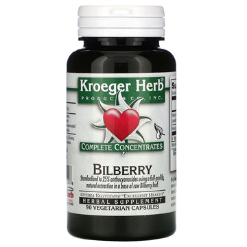 Kroeger Herb Co, Bilberry, 90 Vegetarian Capsules