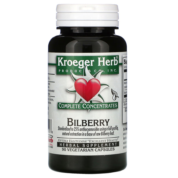 Kroeger Herb Co, Bilberry, 90 Vegetarian Capsules - The Supplement Shop