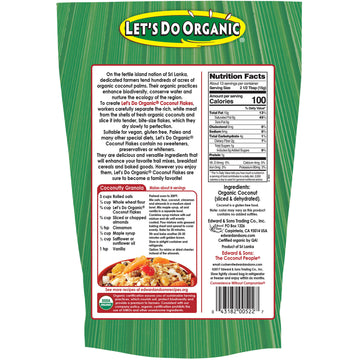 Edward & Sons, Let's Do Organic, 100% Organic Unsweetened Coconut Flakes, 7 oz (200 g)