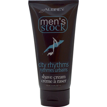 Aubrey Organics, Men's Stock, Shave Cream, City Rhythms, 6 fl oz (177 ml)