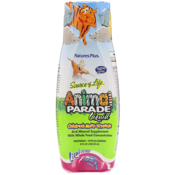 Nature's Plus, Source of Life, Animal Parade Liquid, Children's Multi-Vitamin, Natural Tropical Berry Flavor, 8 fl oz (236.56 ml)