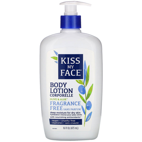 Kiss My Face, Body Lotion, Olive & Aloe, Fragrance Free, 16 fl oz (473 ml) - The Supplement Shop