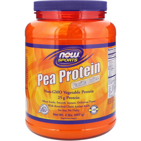 Now Foods, Sports, Pea Protein, Vanilla Toffee, 2 lbs (907 g) - The Supplement Shop