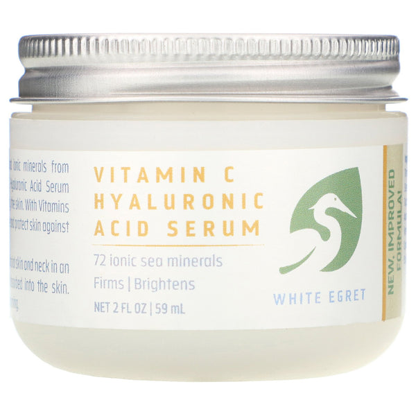 White Egret Personal Care, Vitamin C Hyaluronic Acid Serum, 2 fl oz (59 ml) - The Supplement Shop