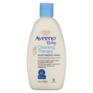 Aveeno, Baby, Cleansing Therapy Moisturizing Wash, Fragrance Free, 8 fl oz (236 ml)