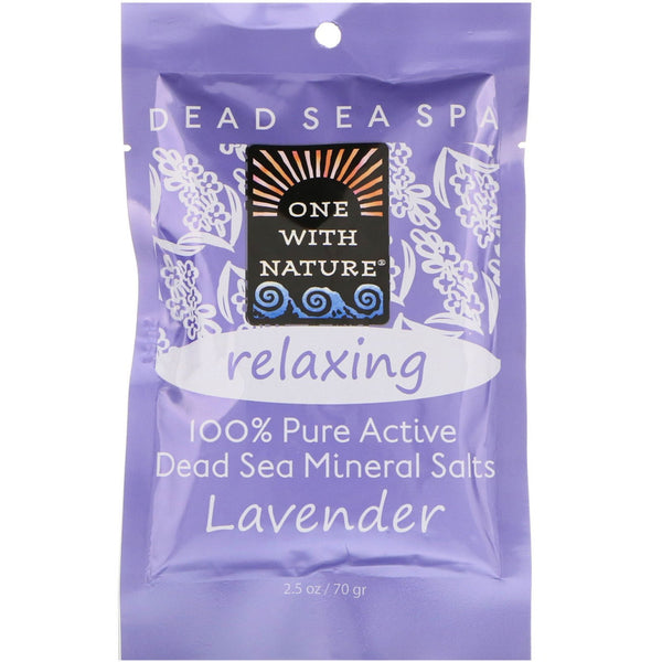 One with Nature, Dead Sea Spa, Mineral Salts, Relaxing, Lavender, 2.5 oz (70 g) - The Supplement Shop