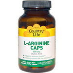 Country Life, L-Arginine Caps, 500 mg, 100 Vegan Capsules - The Supplement Shop