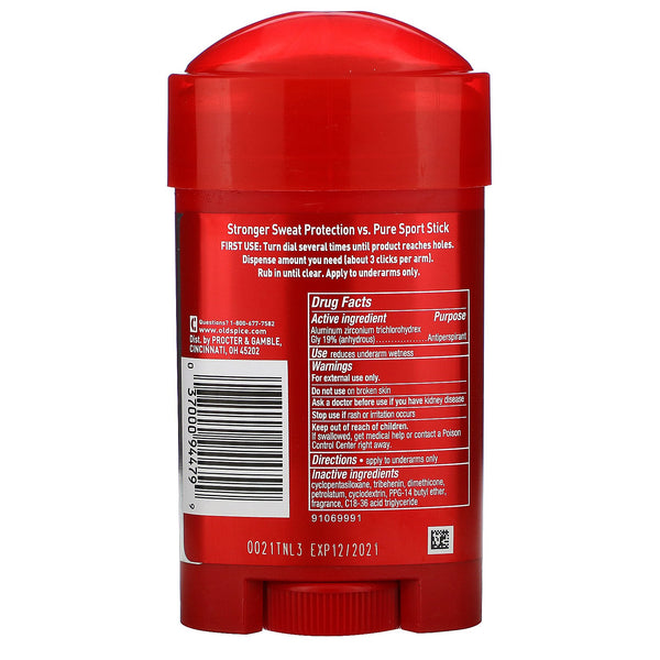 Old Spice, Pure Sport Plus, Extra Strong Anti-Perspirant/Deodorant, Soft Solid, 2.6 oz (73 g) - The Supplement Shop