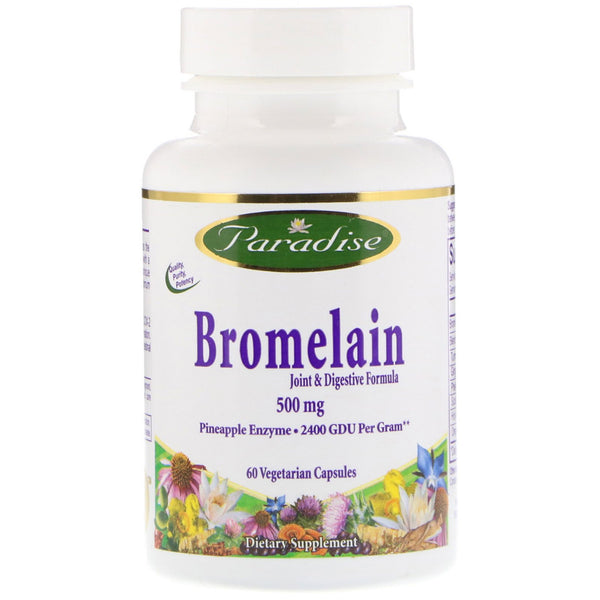 Paradise Herbs, Bromelain, Joint & Digestive Formula, 500 mg, 60 Vegetable Capsules - The Supplement Shop