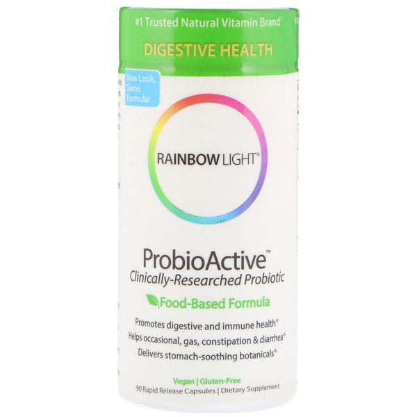 Rainbow Light, ProbioActive, Food-Based Formula, 90 Rapid Release Capsules - The Supplement Shop