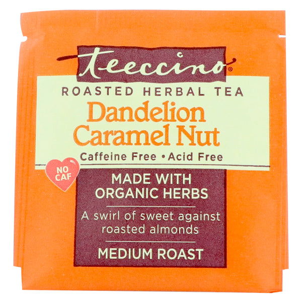Teeccino, Roasted Herbal Tea, Dandelion Caramel Nut, Caffeine Free, 25 Tea Bags, 5.3 oz (150 g) - The Supplement Shop