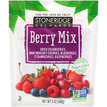 Stoneridge Orchards, Berry Mix, Whole Dried Mixed Berries, 5 oz (142 g)