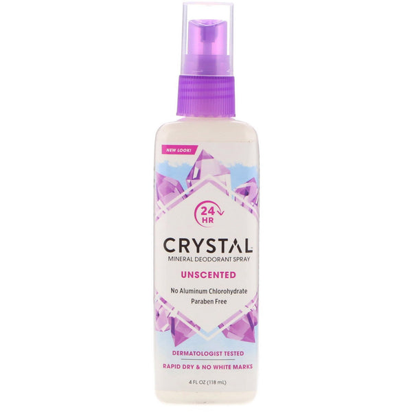 Crystal Body Deodorant, Mineral Deodorant Spray, Unscented, 4 fl oz (118 ml) - The Supplement Shop