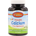 Carlson Labs, Kid's, Chewable Calcium, Natural Vanilla Flavor, 250 mg, 60 Tablets - The Supplement Shop